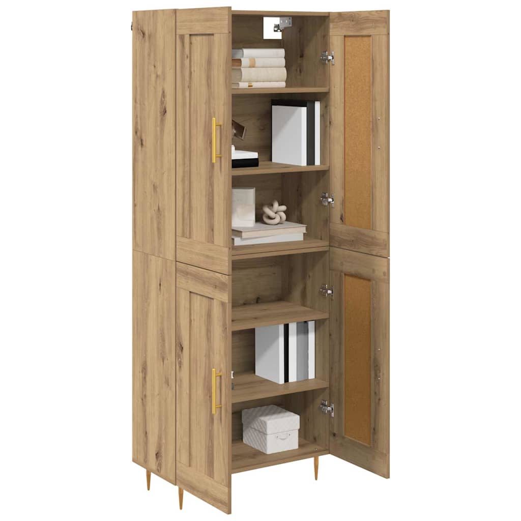 vidaXL Highboard Artisan-Eiche 69,5 x 34 x 180 cm Holzwerkstoff