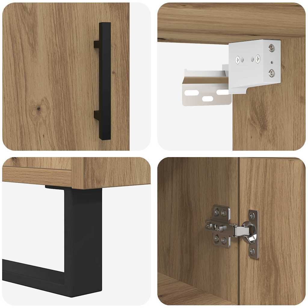 vidaXL Buffet haut chêne artisan 34,5 x 34 x 180 cm bois d'ingénierie