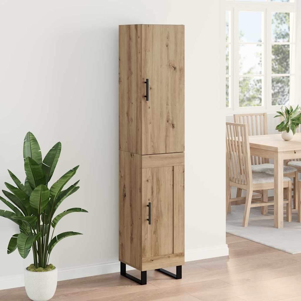 vidaXL Buffet haut chêne artisan 34,5 x 34 x 180 cm bois d'ingénierie
