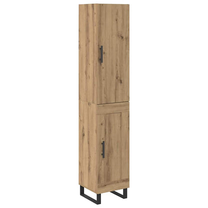 vidaXL Buffet haut chêne artisan 34,5 x 34 x 180 cm bois d'ingénierie
