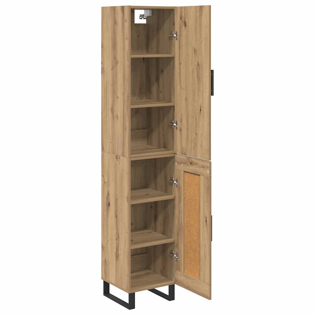 vidaXL Buffet haut chêne artisan 34,5 x 34 x 180 cm bois d'ingénierie