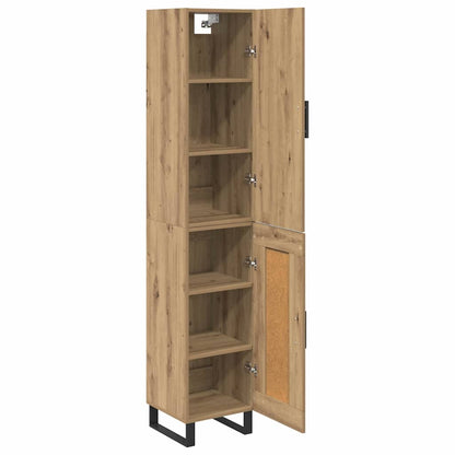 vidaXL Buffet haut chêne artisan 34,5 x 34 x 180 cm bois d'ingénierie