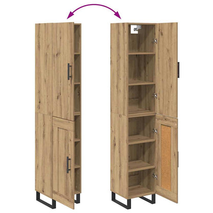 vidaXL Buffet haut chêne artisan 34,5 x 34 x 180 cm bois d'ingénierie