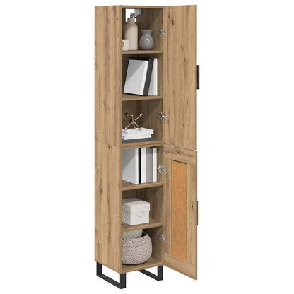 vidaXL Buffet haut chêne artisan 34,5 x 34 x 180 cm bois d'ingénierie