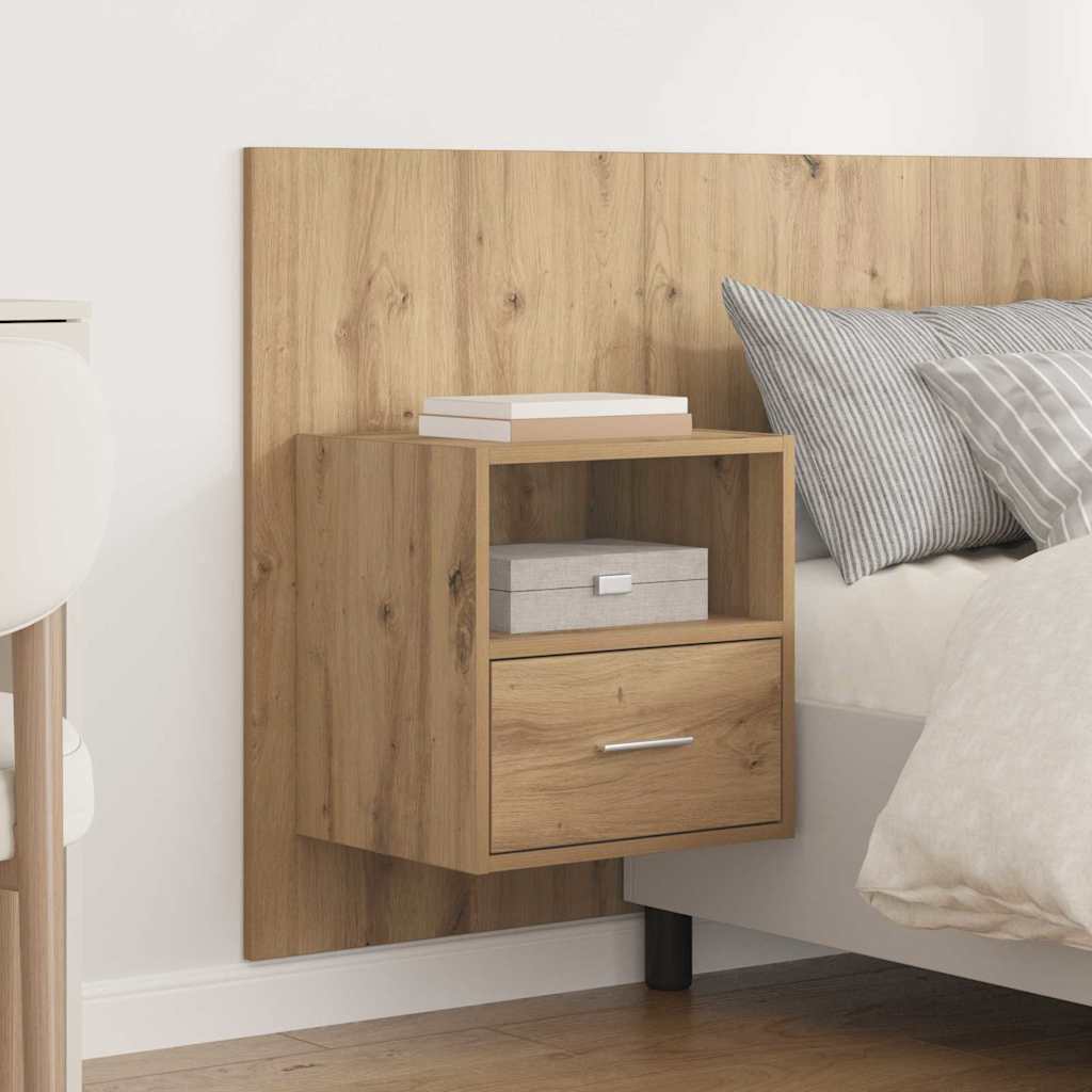 vidaXL Kopfteil mit Schrank 3 pcs Artisan-Eiche Holzwerkstoff