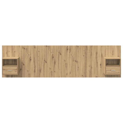 vidaXL Kopfteil mit Schrank 3 pcs Artisan-Eiche Holzwerkstoff