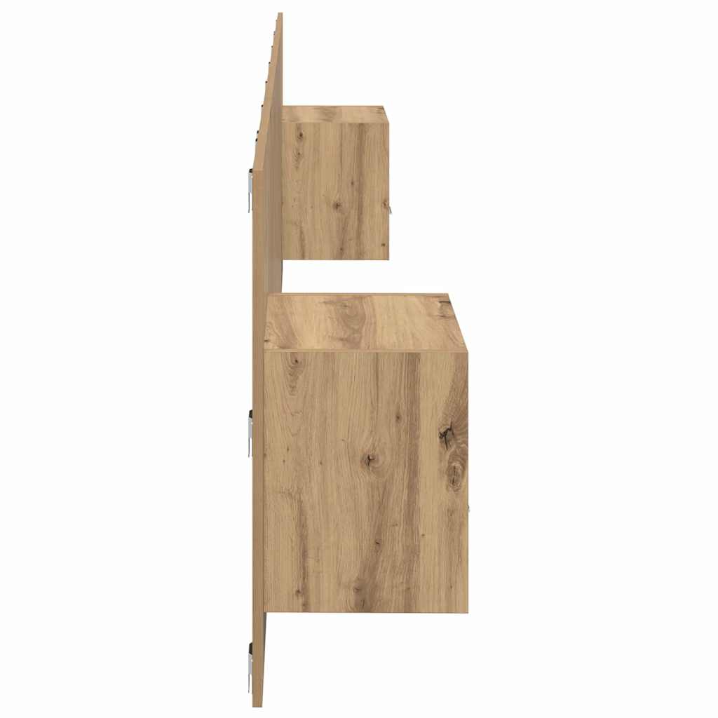 vidaXL Kopfteil mit Schrank 3 pcs Artisan-Eiche Holzwerkstoff