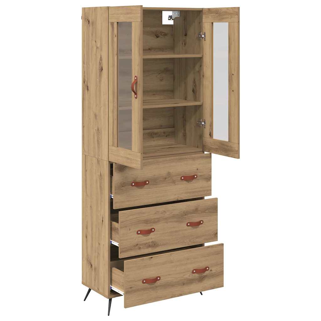 Highboard-Schrank mit Regal 2 pcs Artisan-Eiche Holzwerkstoff