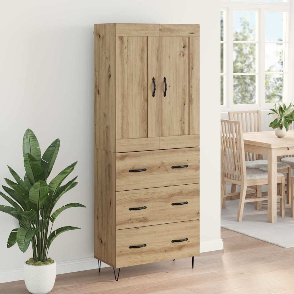Highboard Artisan-Eiche 69,5 x 34 x 180 cm Holzwerkstoff
