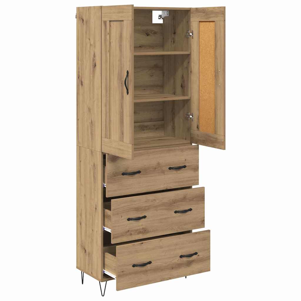 Highboard Artisan-Eiche 69,5 x 34 x 180 cm Holzwerkstoff