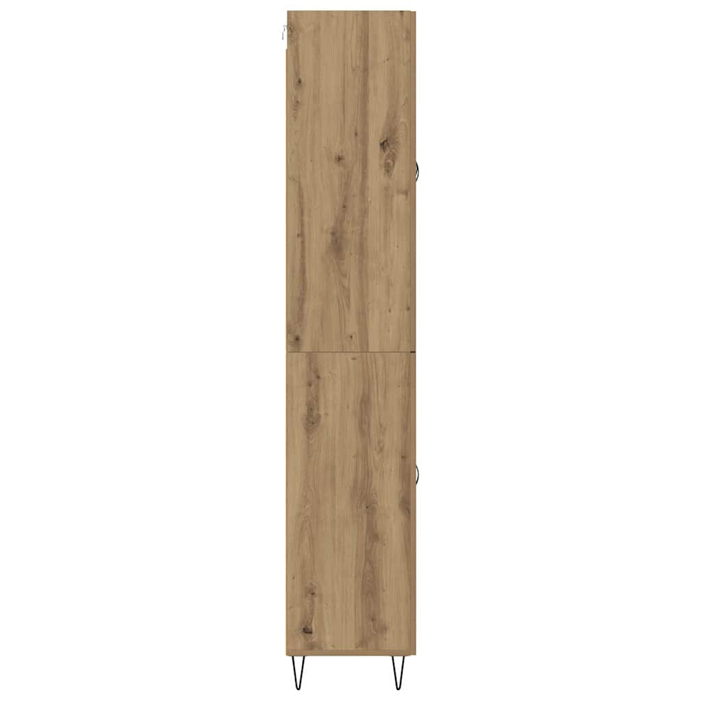 vidaXL Highboard 2 pcs Artisan-Eiche Ingenieurholz und Glas