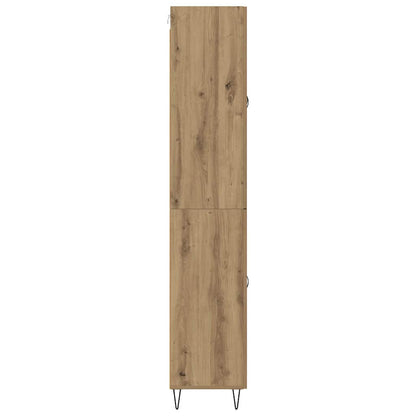 vidaXL Highboard 2 pcs Artisan-Eiche Ingenieurholz und Glas