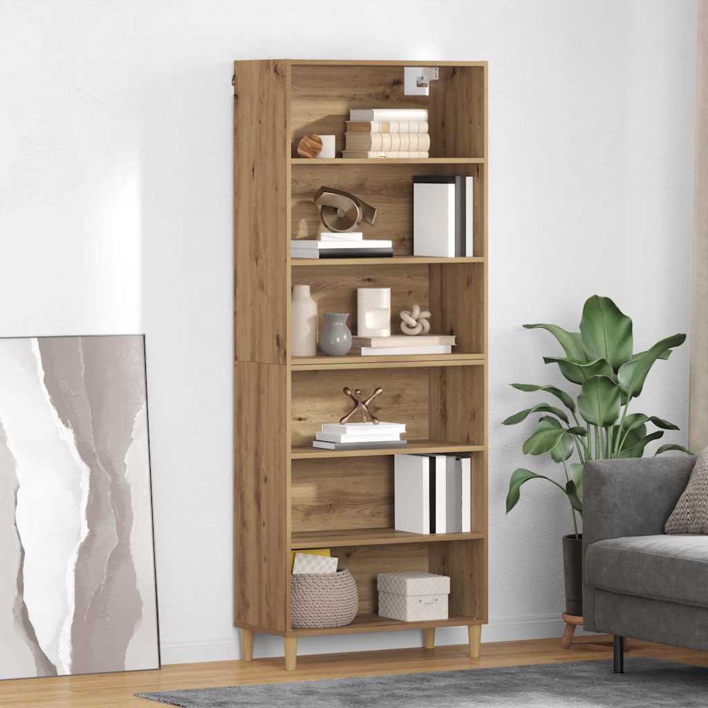 vidaXL Highboard Artisan-Eiche 69,5 x 32,5 x 180 cm Holzwerkstoff