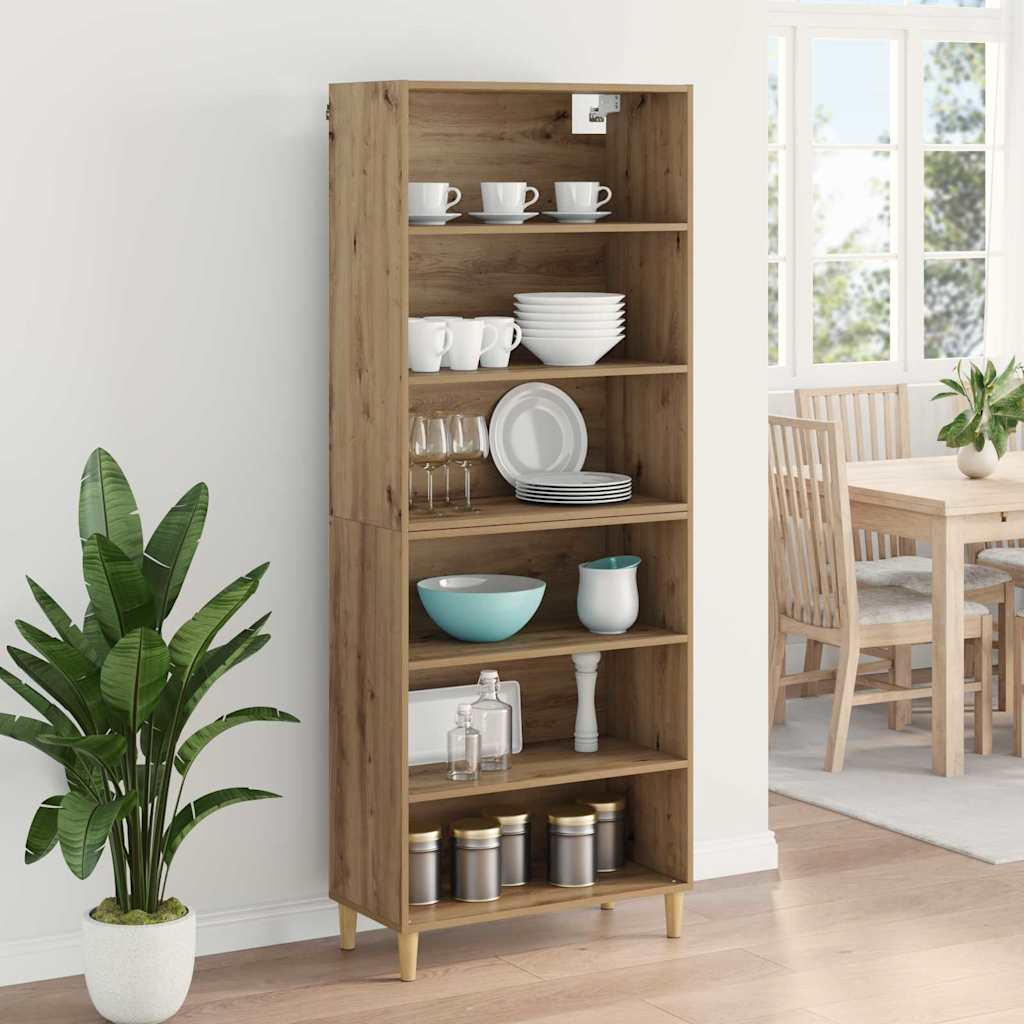 vidaXL Highboard Artisan-Eiche 69,5 x 32,5 x 180 cm Holzwerkstoff