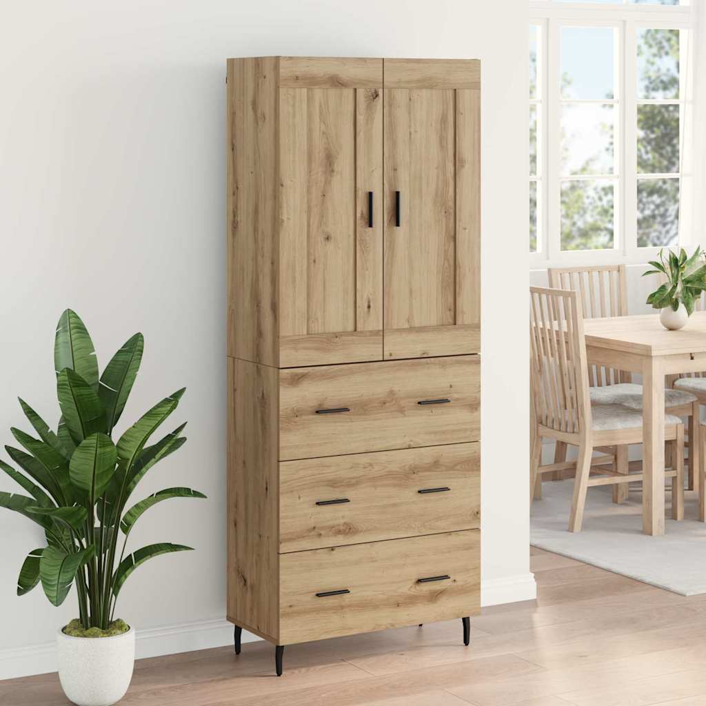 vidaXL Highboard mit Schubladen 2 pcs Artisan-Eiche Holzwerkstoff