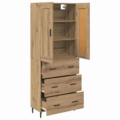 vidaXL Highboard mit Schubladen 2 pcs Artisan-Eiche Holzwerkstoff