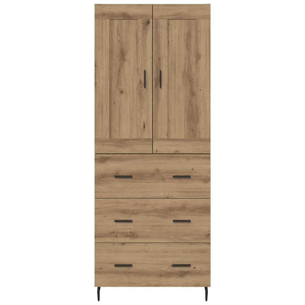 vidaXL Highboard mit Schubladen 2 pcs Artisan-Eiche Holzwerkstoff