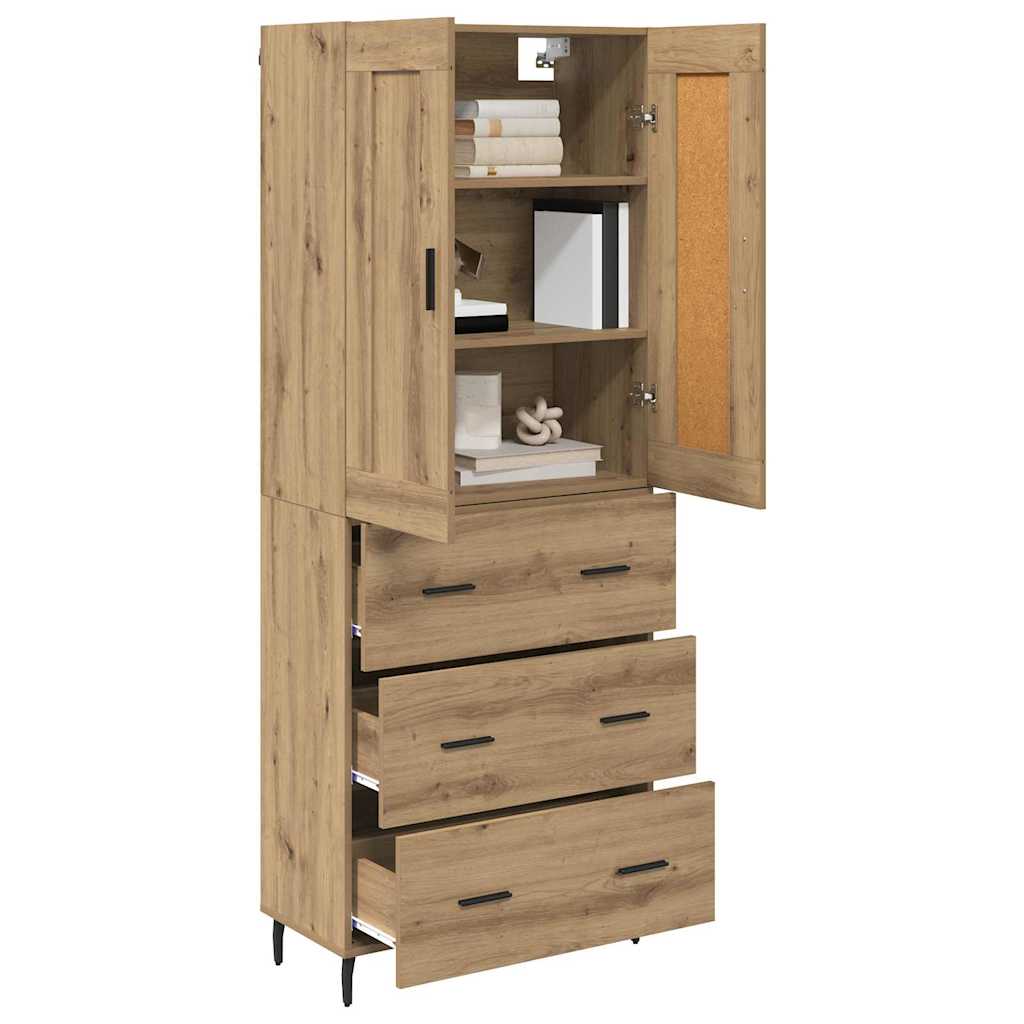 vidaXL Highboard mit Schubladen 2 pcs Artisan-Eiche Holzwerkstoff