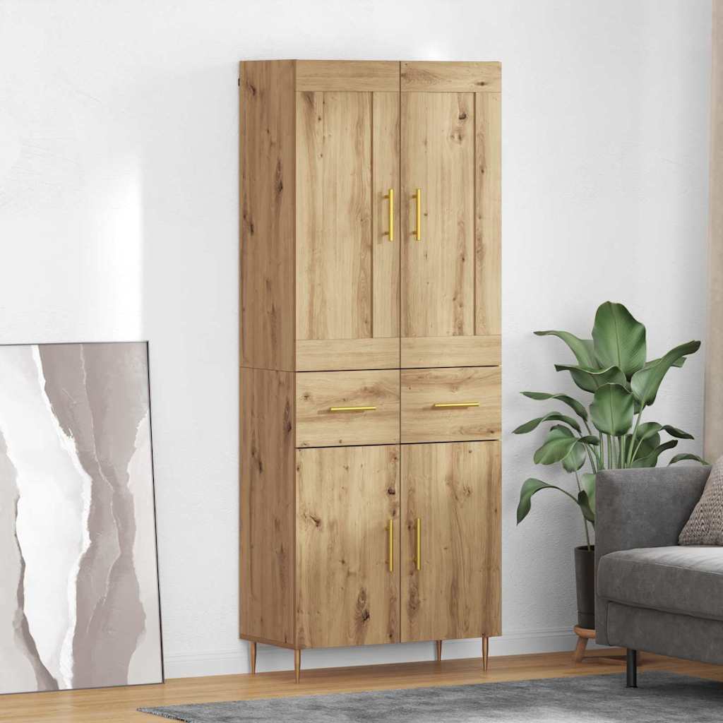 Highboard Artisan-Eiche 69,5 x 34 x 180 cm Holzwerkstoff