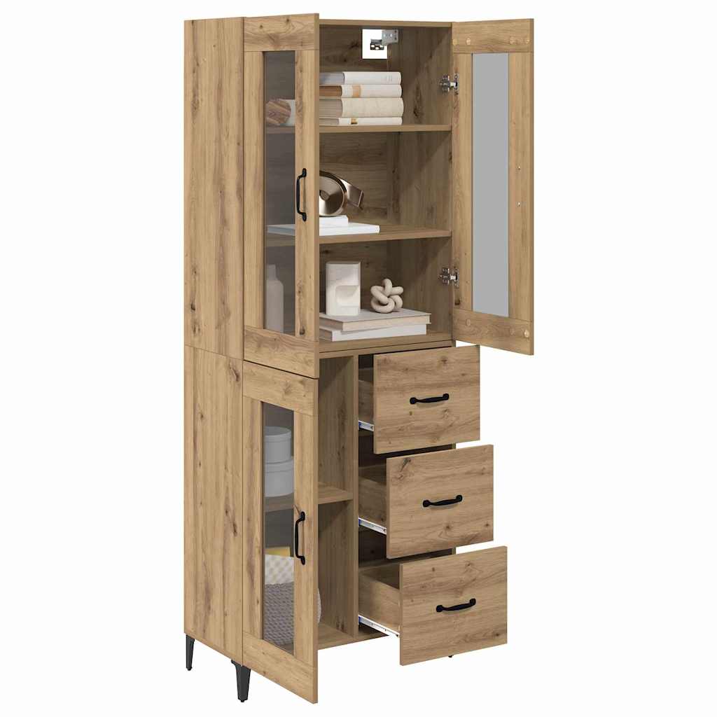 vidaXL Highboard Artisan-Eiche 69,5 x 34 x 180 cm Holzwerkstoff