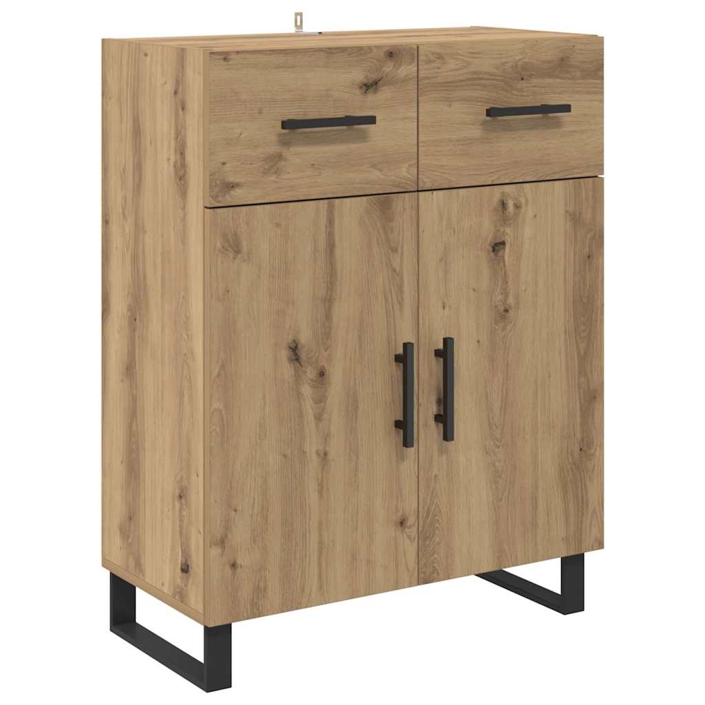 vidaXL Highboard 2 pcs Artisan-Eiche Engineered Wood und Glas