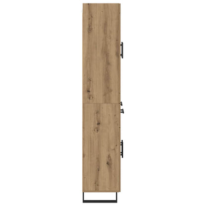 vidaXL Highboard 2 pcs Artisan-Eiche Engineered Wood und Glas