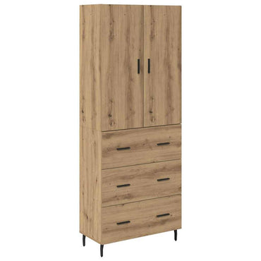 vidaXL Highboard 2 pcs Artisan-Eiche Engineered Wood und Glas