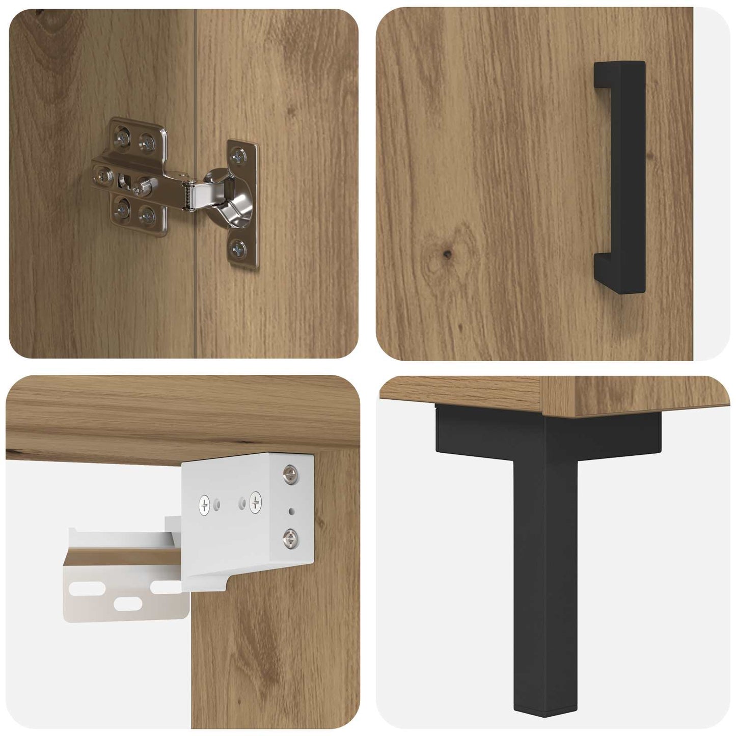 vidaXL Highboard Artisan-Eiche 69,5 x 34 x 180 cm Holzwerkstoff