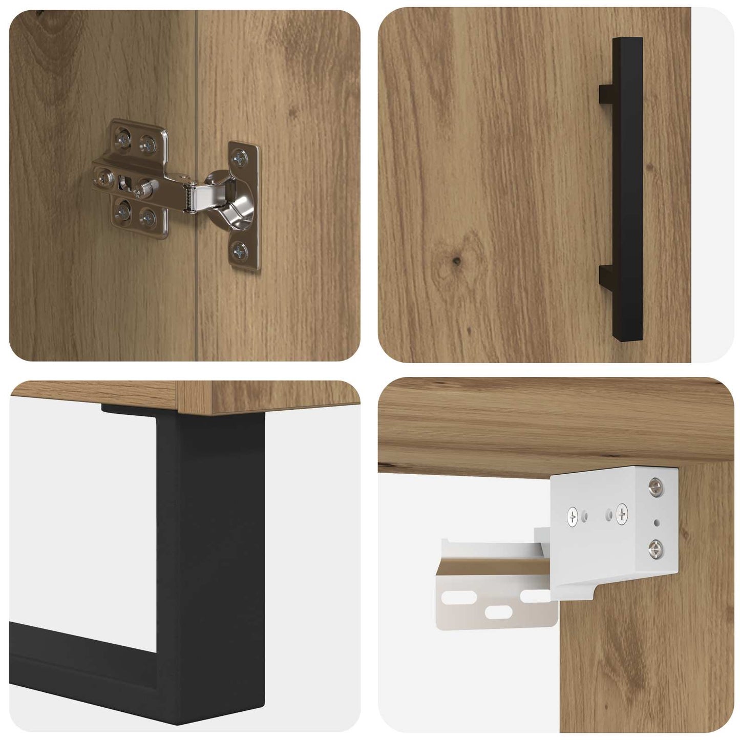 vidaXL Highboard 2 pcs Artisan-Eiche Holzwerkstoff