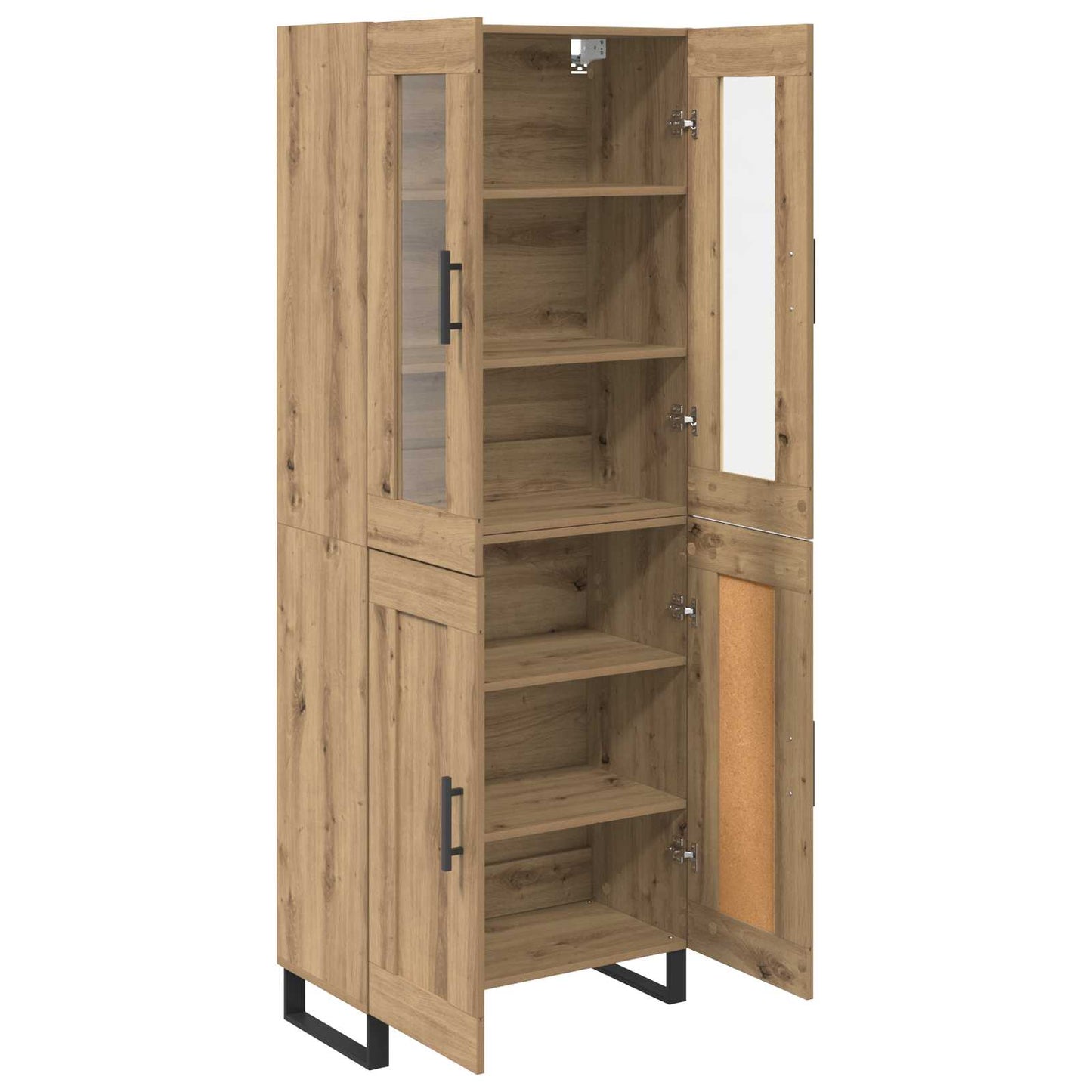 vidaXL Highboard 2 pcs Artisan-Eiche Holzwerkstoff