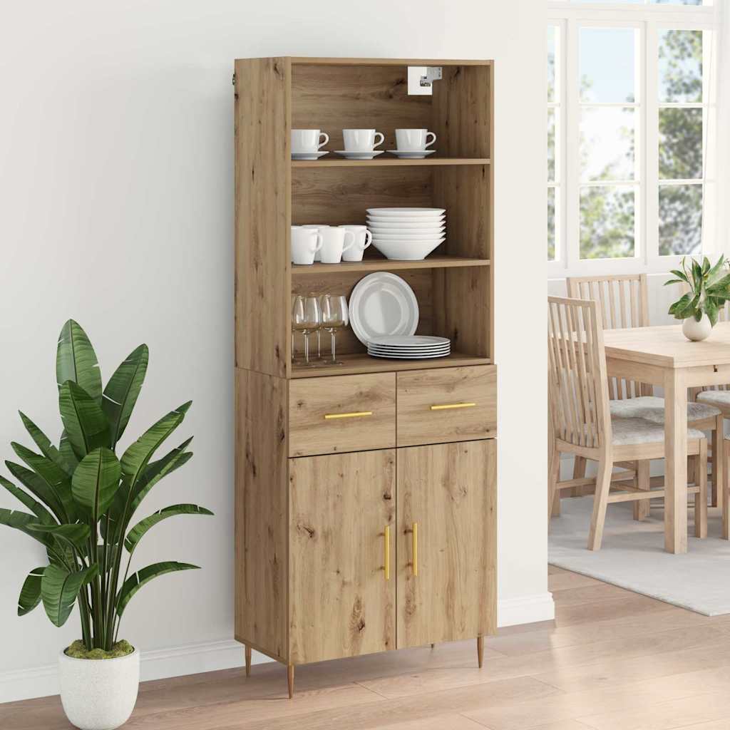 Highboard Artisan-Eiche 69,5 x 34 x 180 cm Holzwerkstoff