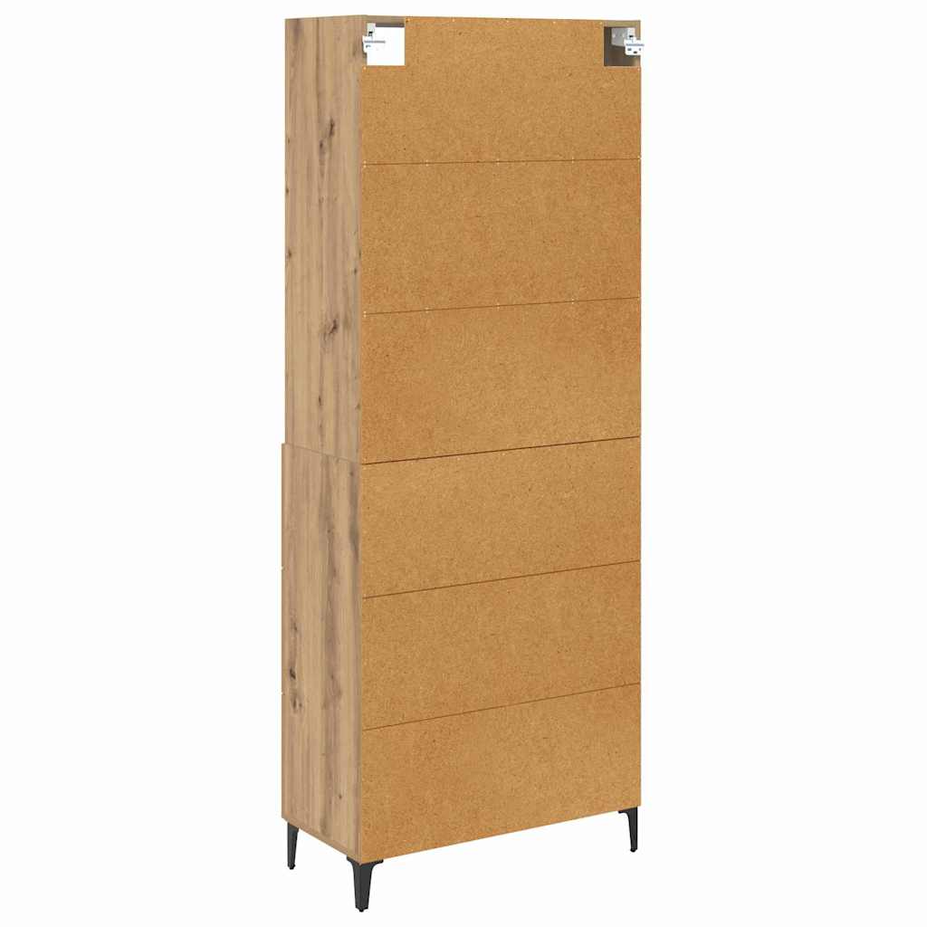 vidaXL Highboard Artisan-Eiche 69,5 x 34 x 180 cm Holzwerkstoff