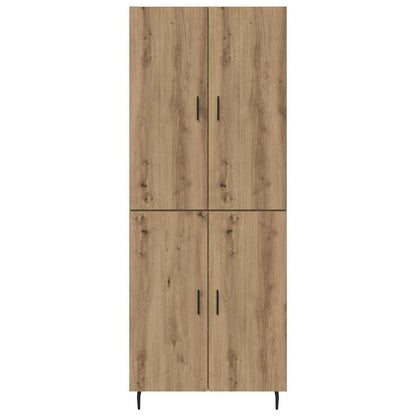 vidaXL Highboard 2 pcs Artisan-Eiche Engineered Wood und Glas