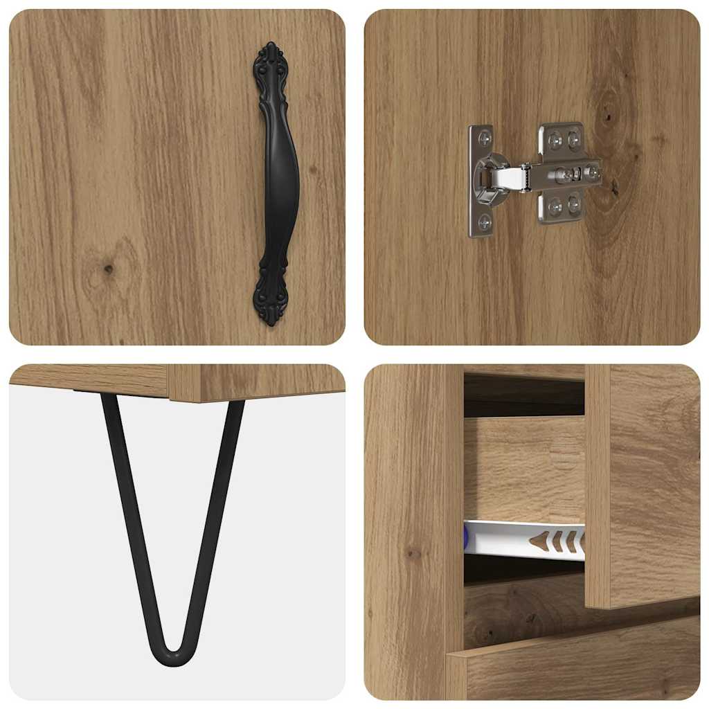 Highboard mit Schubladen 2 pcs Artisan-Eiche Holzwerkstoff