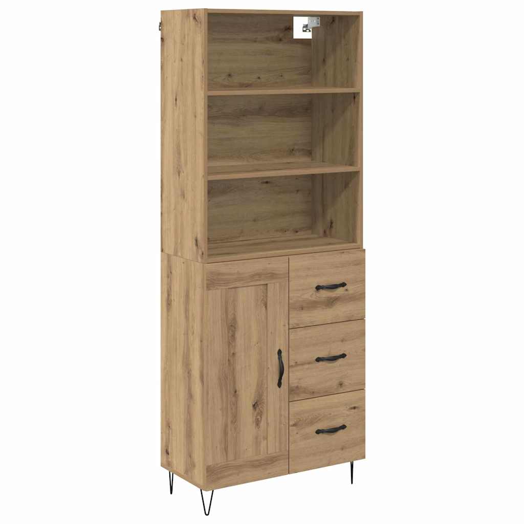 Highboard mit Schubladen 2 pcs Artisan-Eiche Holzwerkstoff