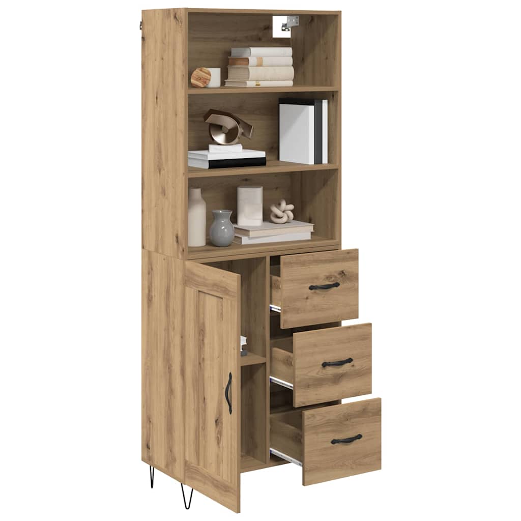 Highboard mit Schubladen 2 pcs Artisan-Eiche Holzwerkstoff