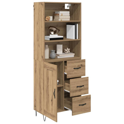 Highboard mit Schubladen 2 pcs Artisan-Eiche Holzwerkstoff