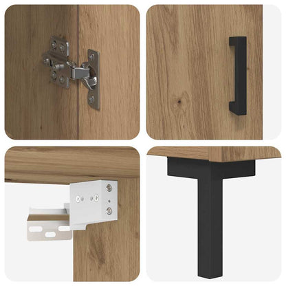 vidaXL Highboard 2 pcs Artisan-Eiche Holzwerkstoff
