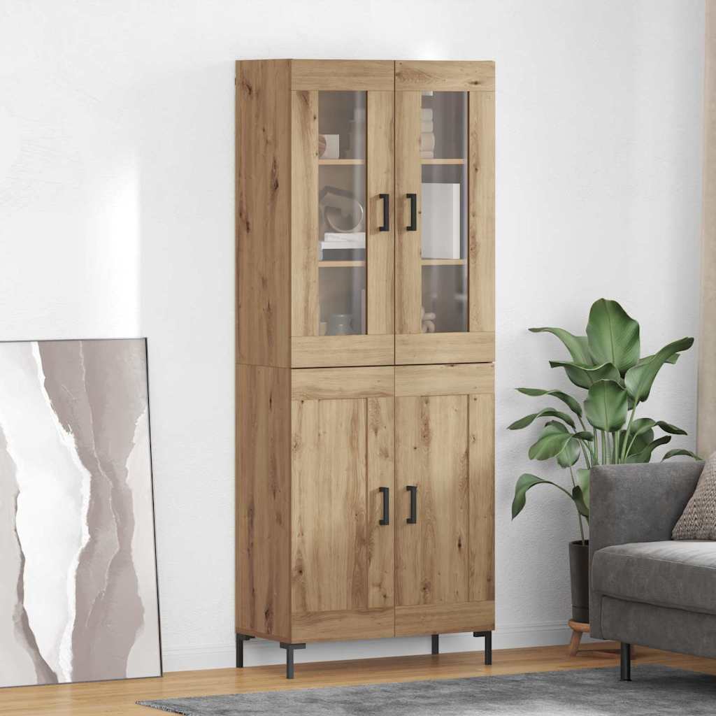 vidaXL Highboard 2 pcs Artisan-Eiche Holzwerkstoff