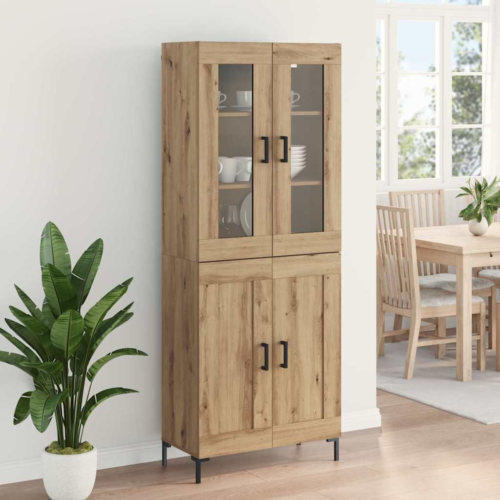 vidaXL Highboard 2 pcs Artisan-Eiche Holzwerkstoff