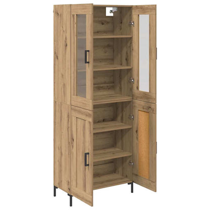 vidaXL Highboard 2 pcs Artisan-Eiche Holzwerkstoff