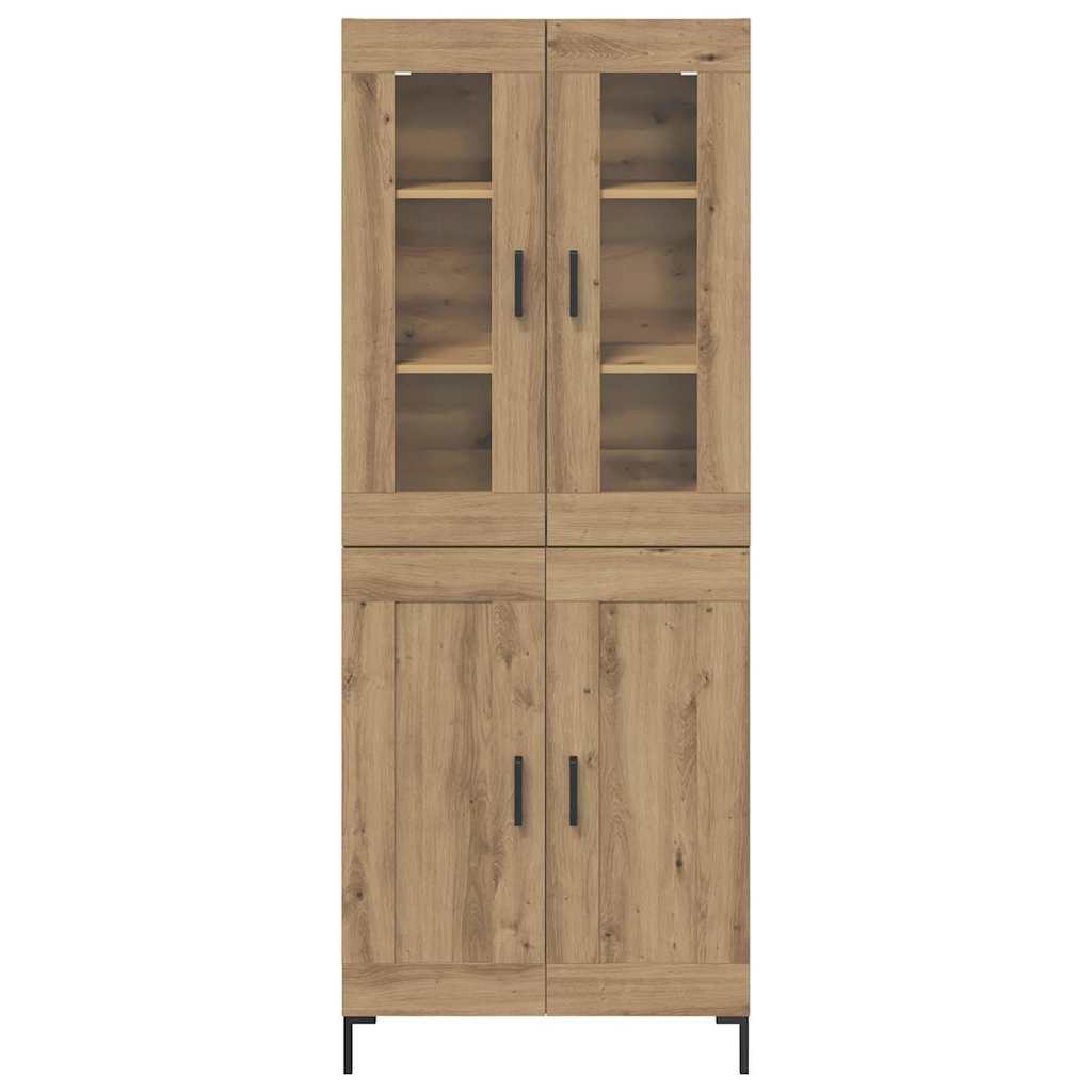 vidaXL Highboard 2 pcs Artisan-Eiche Holzwerkstoff
