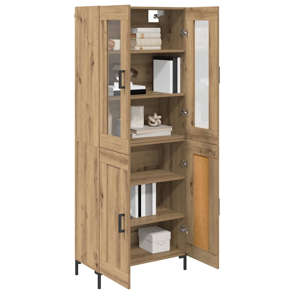 vidaXL Highboard 2 pcs Artisan-Eiche Holzwerkstoff