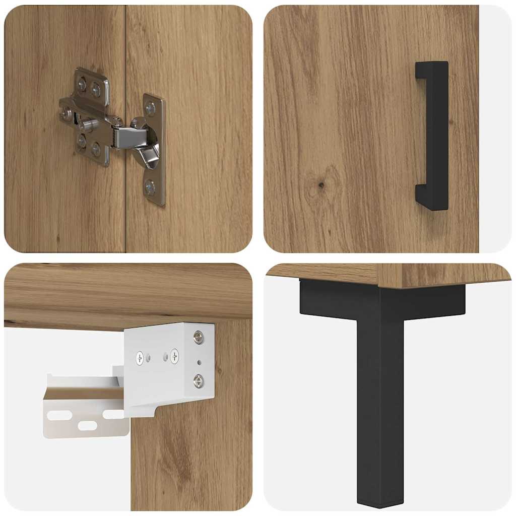 vidaXL Highboard 2 pcs Artisan-Eiche Holzwerkstoff