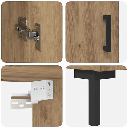 vidaXL Highboard 2 pcs Artisan-Eiche Holzwerkstoff