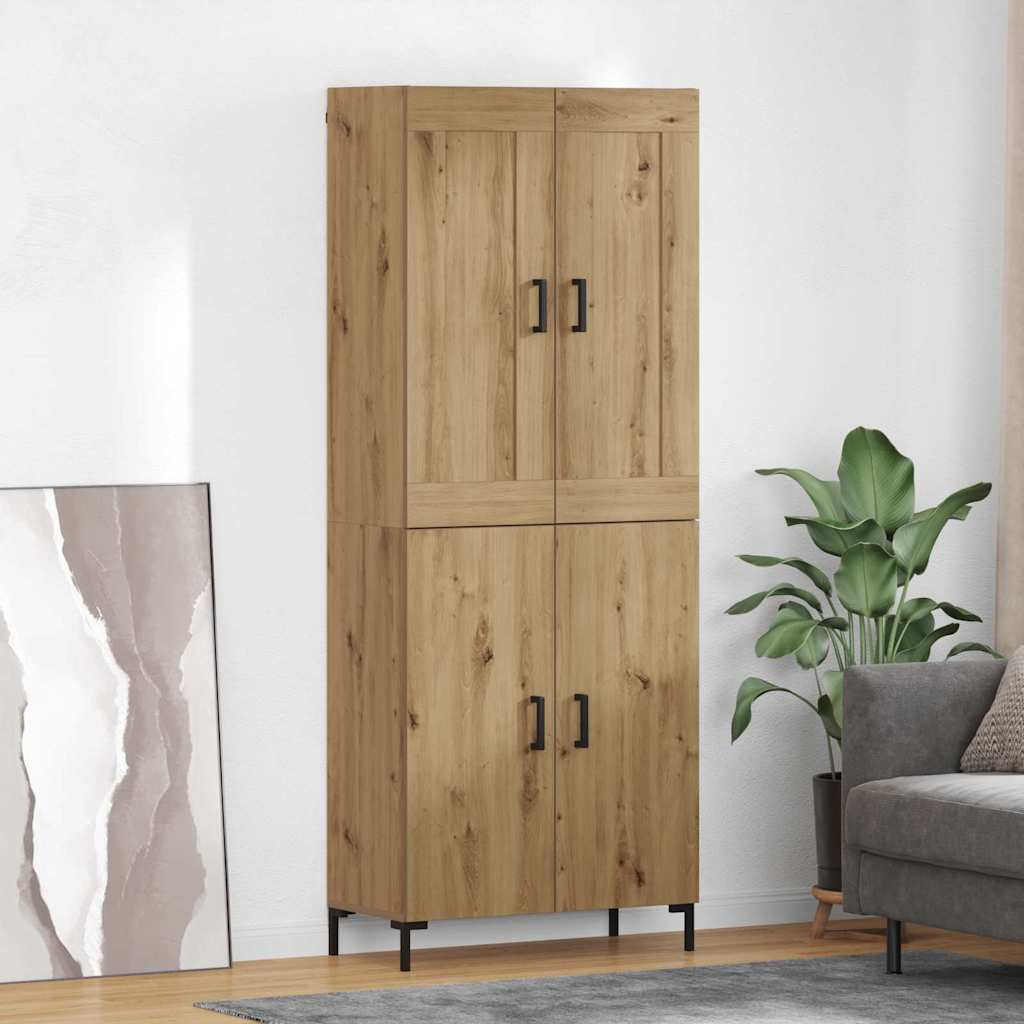 vidaXL Highboard 2 pcs Artisan-Eiche Holzwerkstoff