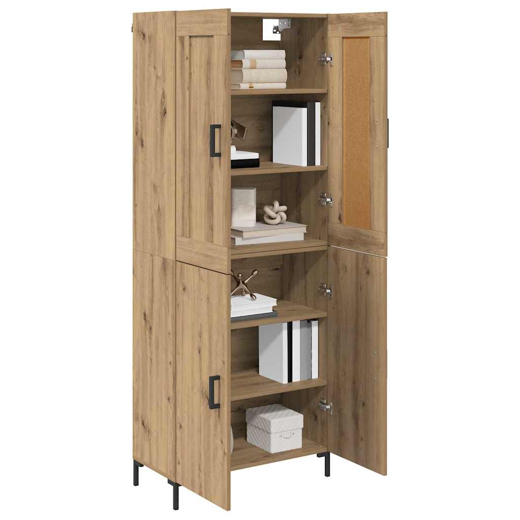 vidaXL Highboard 2 pcs Artisan-Eiche Holzwerkstoff