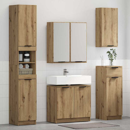 vidaXL Badezimmerschrank-Set mit Tür 3 pcs Artisan-Eiche Holzwerkstoff