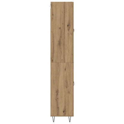 vidaXL Highboard 2 pcs chêne artisanale bois d'ingénierie et verre