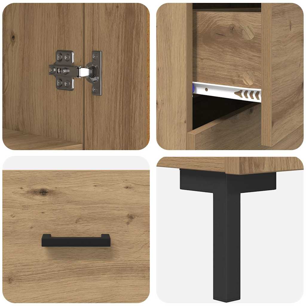 Highboard mit Schubladen 2 pcs Artisan-Eiche Holzwerkstoff